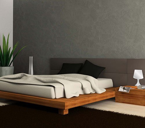 Interior of modern bedroom 3D rendering